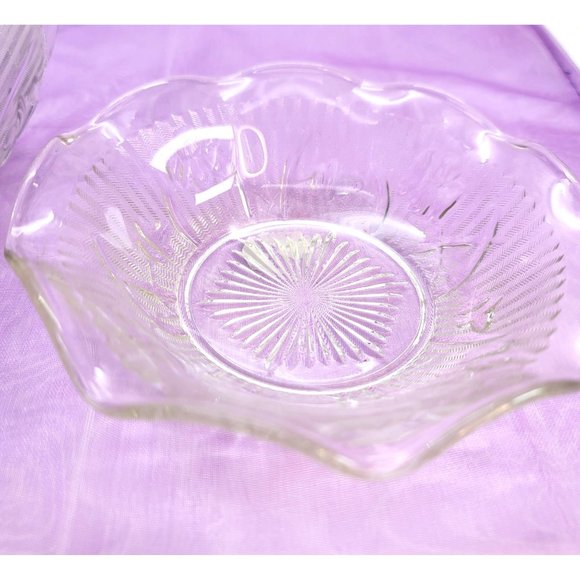 Jeanette Glass Iris Creamer and Sugar Bowl Depression Era Vintage Clear PR610 - Picture 9 of 12